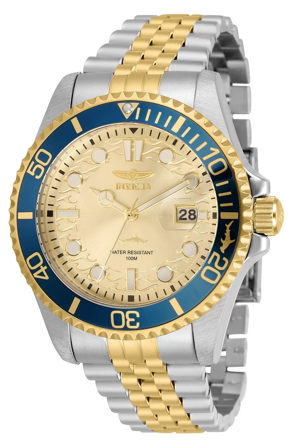 Invicta Men's 30617 Pro Diver Quartz 3 Hand Champagne Dial Watch