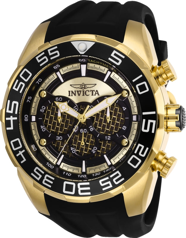 Invicta Men's 26301 Speedway Quartz Multifunction Black, Gold Dial Watch