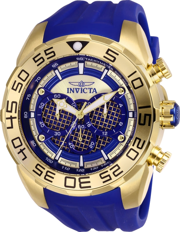 Invicta Men's 26302 Speedway Quartz Multifunction Gold, Dark Blue Dial Watch