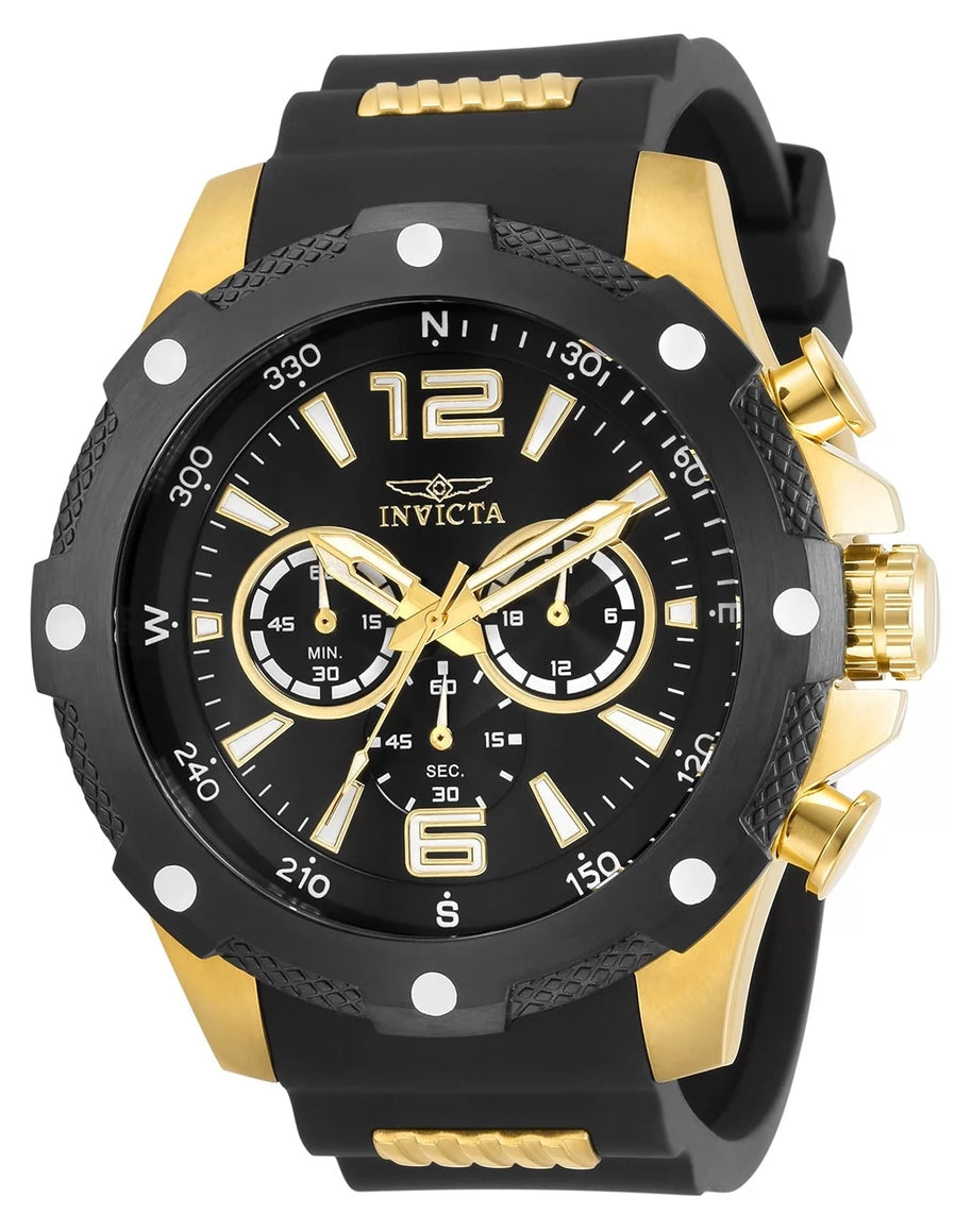 Invicta Men's 30769 I-Force Quartz 3 Hand Black Dial Watch