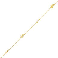 14K Yellow Gold Infinity Heart Anklet