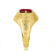 Gold Irish Celtic Trinity Knot Gemstone Rope Ring (Available in Yellow/Rose/White Gold)
