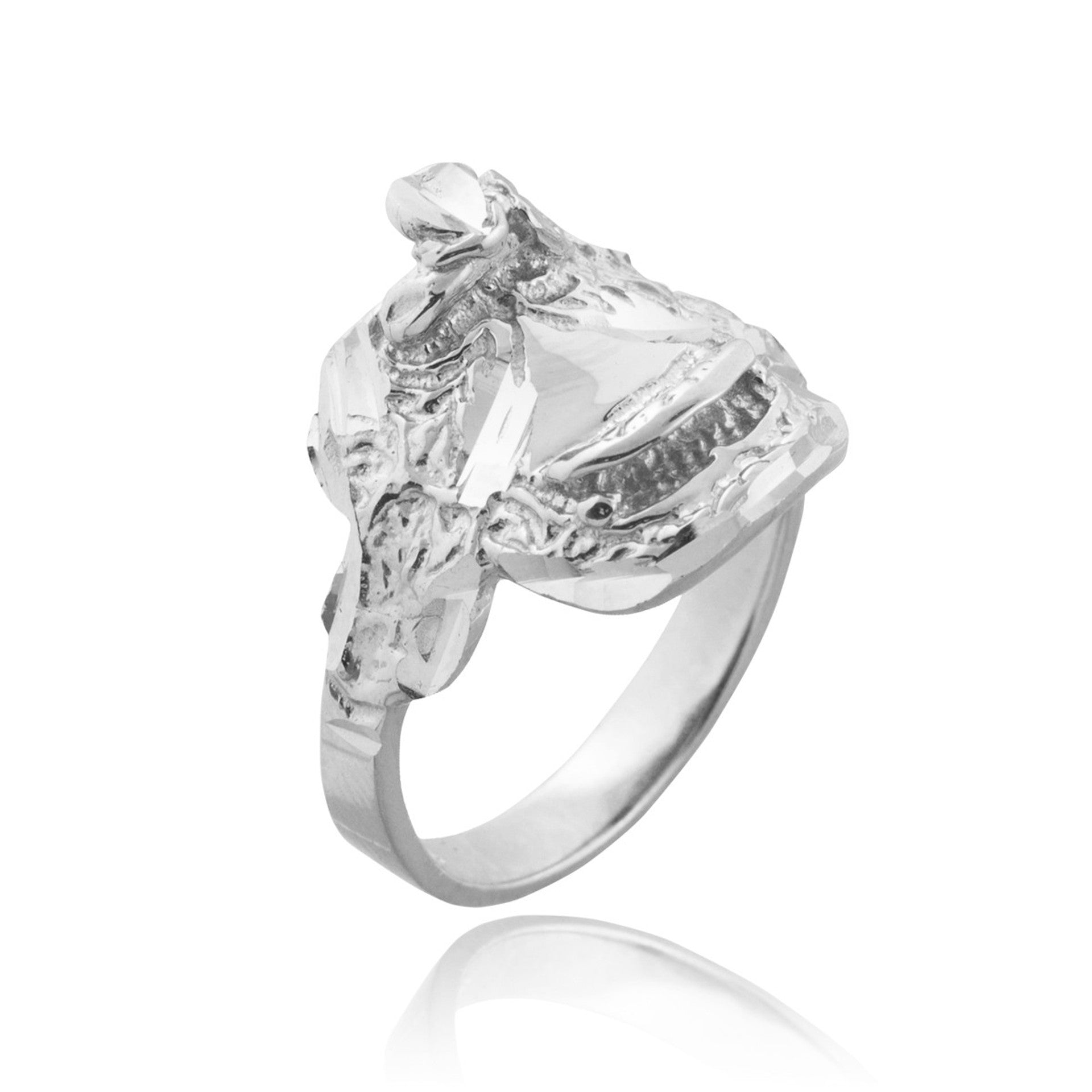 Gold Horse Saddle Ring (Available in Yellow/Rose/White)