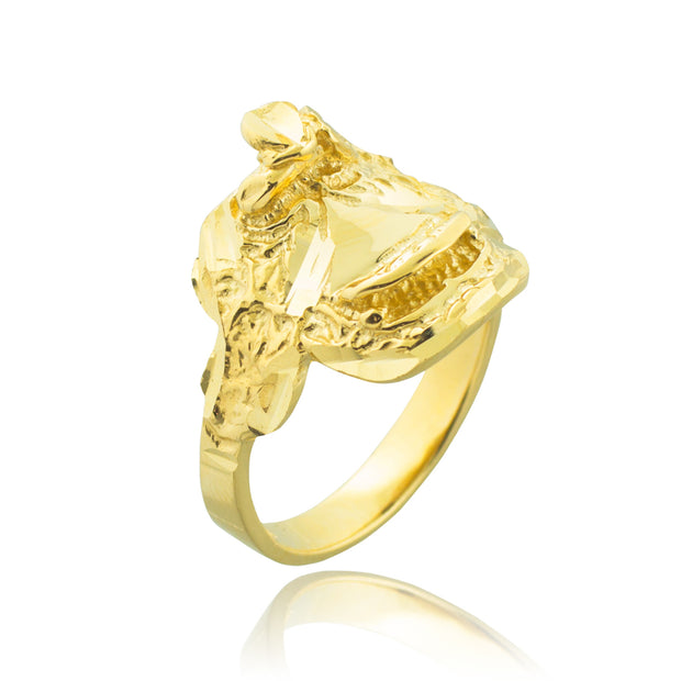 Gold Horse Saddle Ring (Available in Yellow/Rose/White)