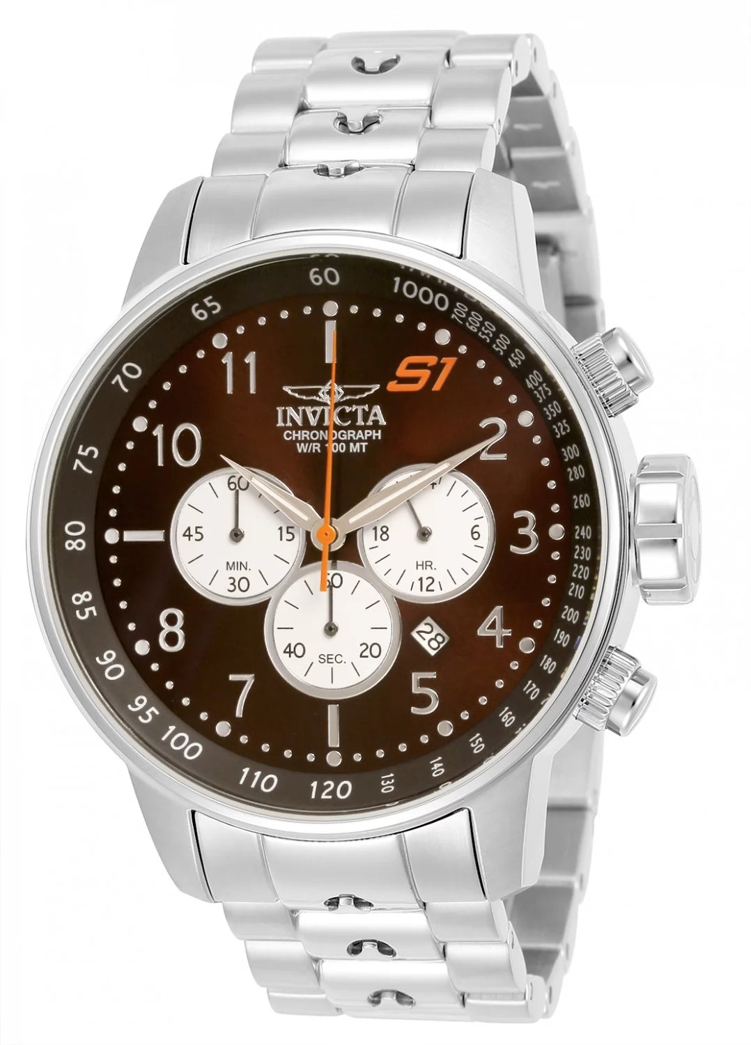 Invicta Men's 23081 S1 Rally  Quartz Chronograph White, Brown Dial Watch