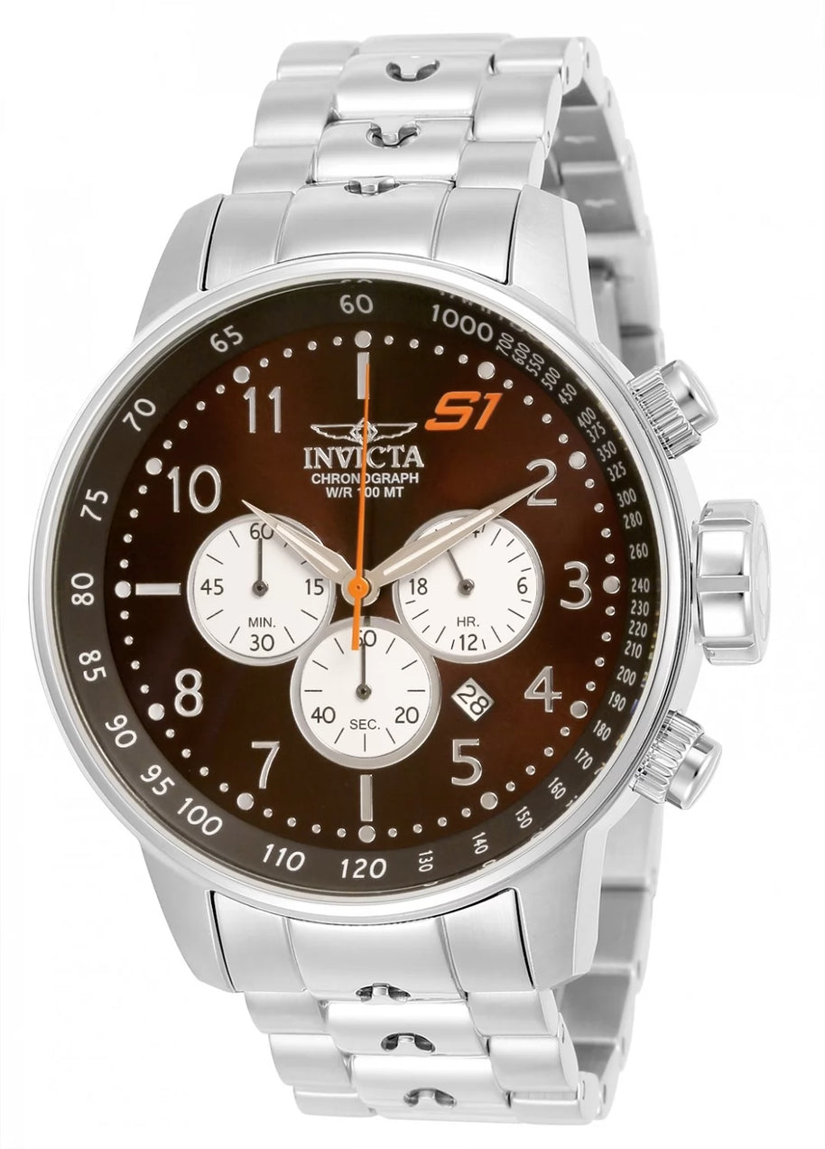 Invicta Men's 23081 S1 Rally  Quartz Chronograph White, Brown Dial Watch