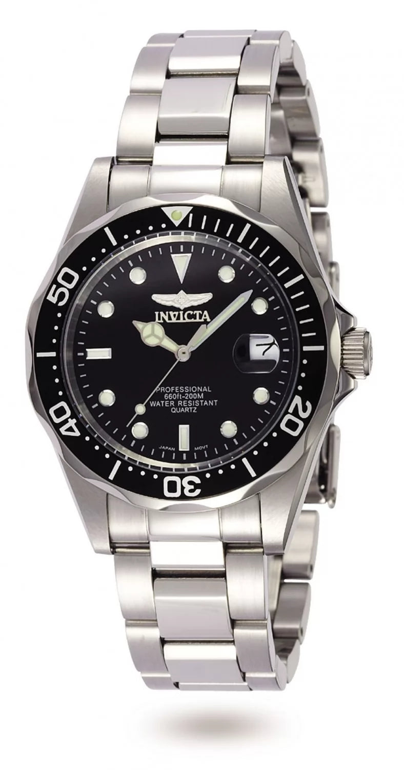 Invicta Men's 8932 Pro Diver Quartz 3 Hand Black Dial Watch