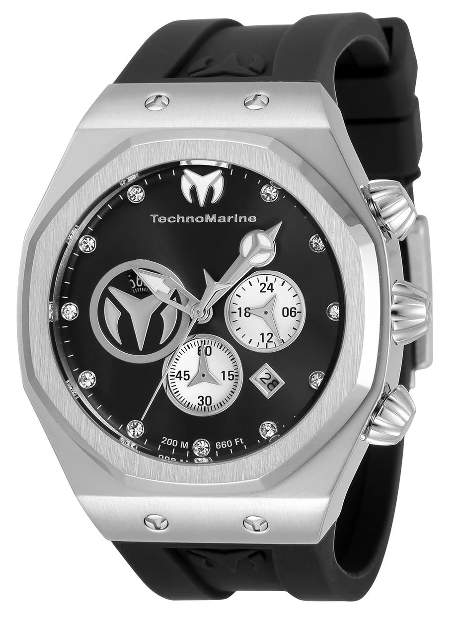 Technomarine Men's TM-520000 Reef Sun Quartz Chronograph Black, Silver Dial Watch