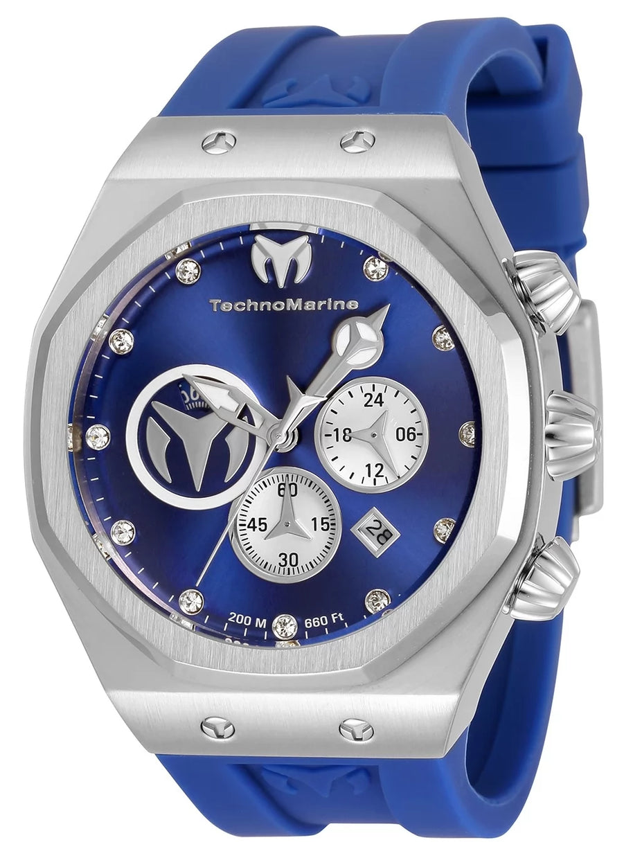 Technomarine Men's TM-520001 Reef Quartz Chronograph Blue, Silver Dial Watch