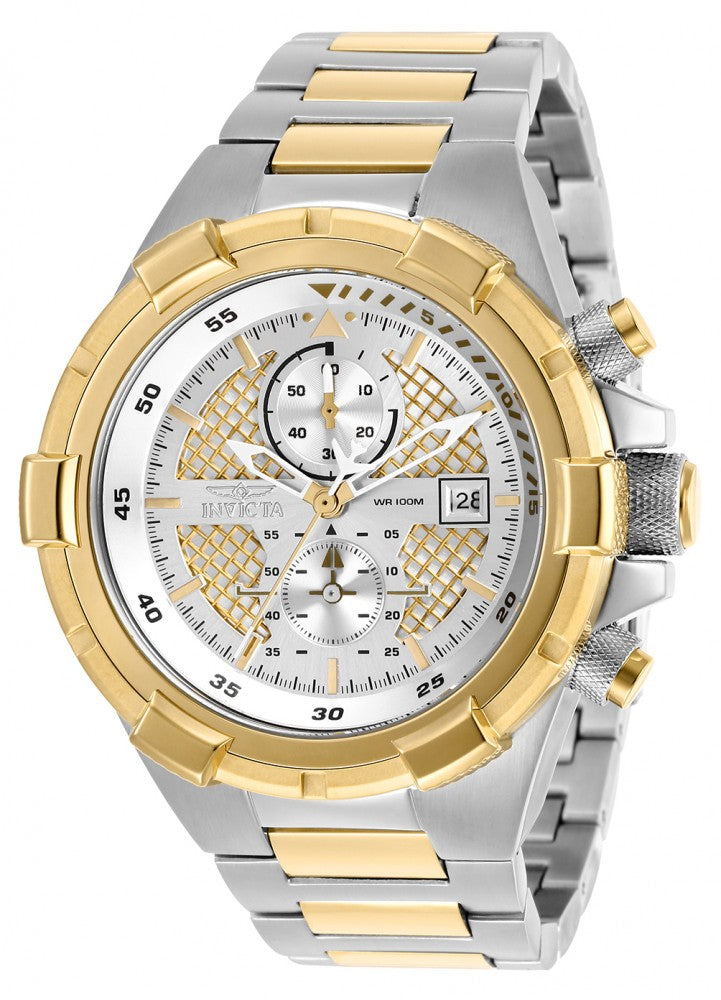 Invicta Men's 28120 Aviator Quartz Multifunction Silver, Gold Dial Watch