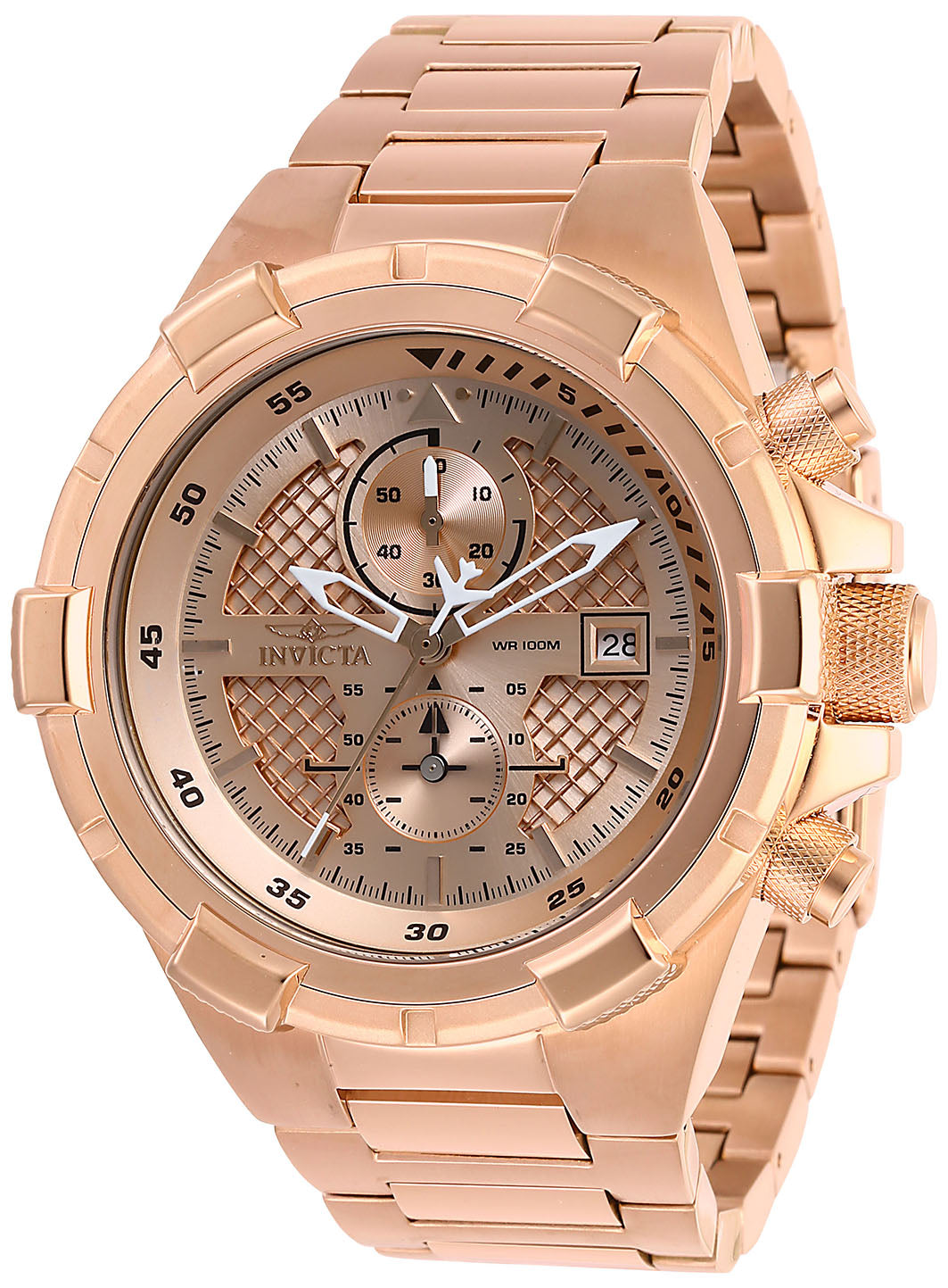 Invicta Men's 28128 Aviator Quartz Chronograph Rose Gold Dial Watch