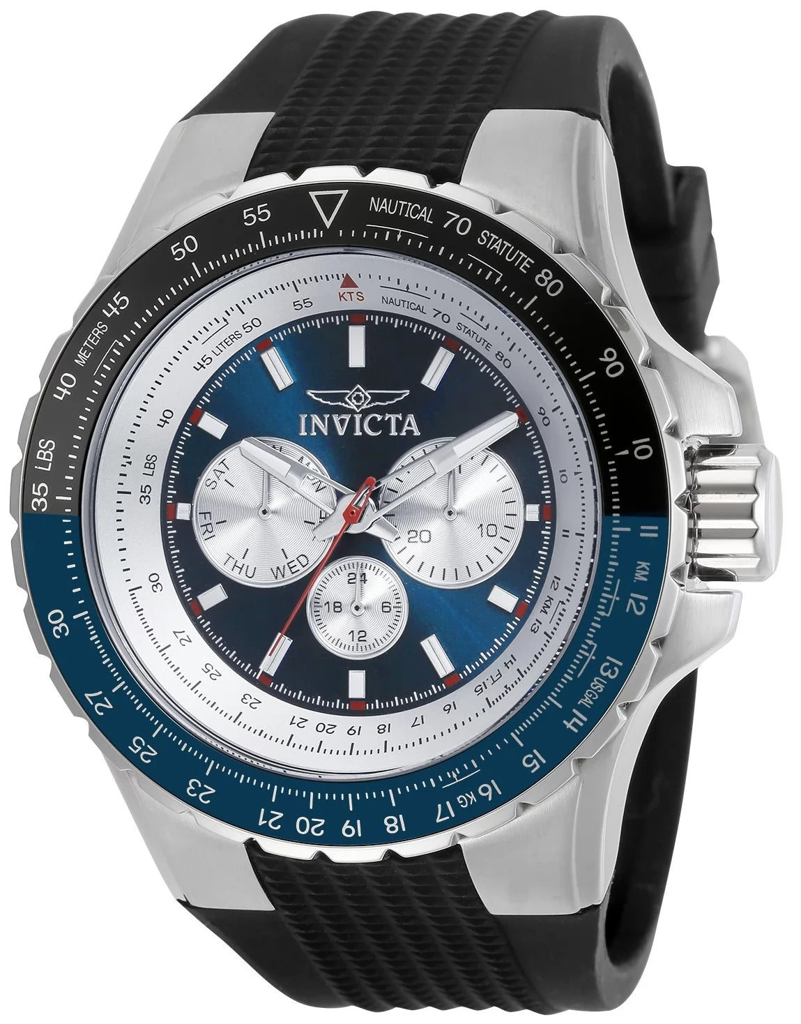 Invicta Women's 32916 Aviator Quartz Chronograph Blue, Silver Dial Watch