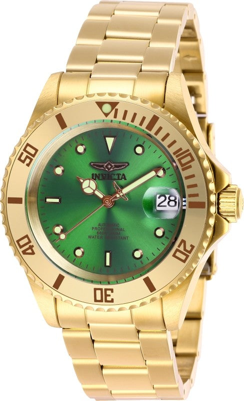 Invicta Men's 28665 Pro Diver Automatic 3 Hand Green Dial Watch