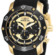 Invicta Men's 28754 Pro Diver Quartz Chronograph Black, Gold Dial Watch