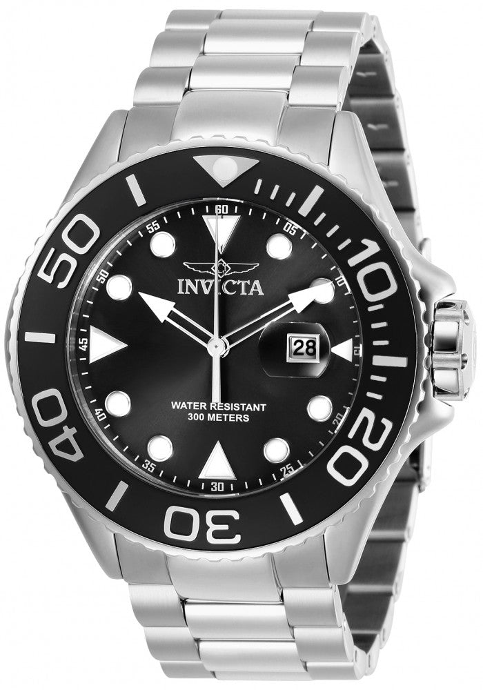 Invicta Men's 28765 Pro Diver Quartz 3 Hand Black Dial Watch