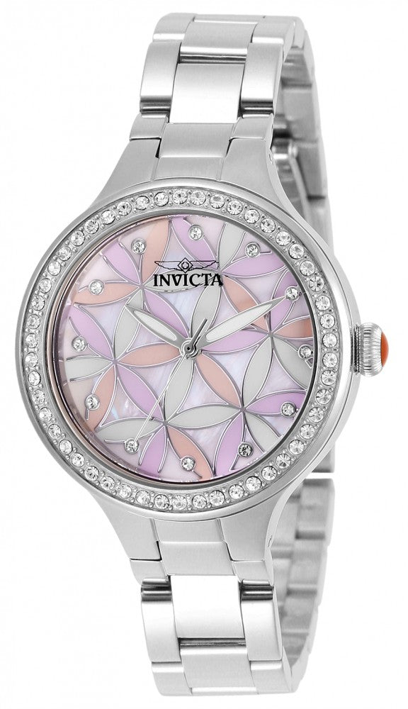 Invicta Men's 28823 Wildflower Quartz 3 Hand Grey, Pink, Purple Dial Watch
