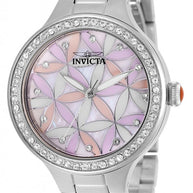 Invicta Men's 28823 Wildflower Quartz 3 Hand Grey, Pink, Purple Dial Watch