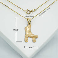 Gold 3D Roller Skates Pendant Necklace (Available in Yellow/Rose/White Gold)