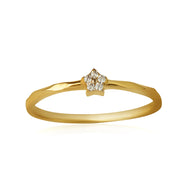14K Yellow Gold Cubic Zirconia Star Ring