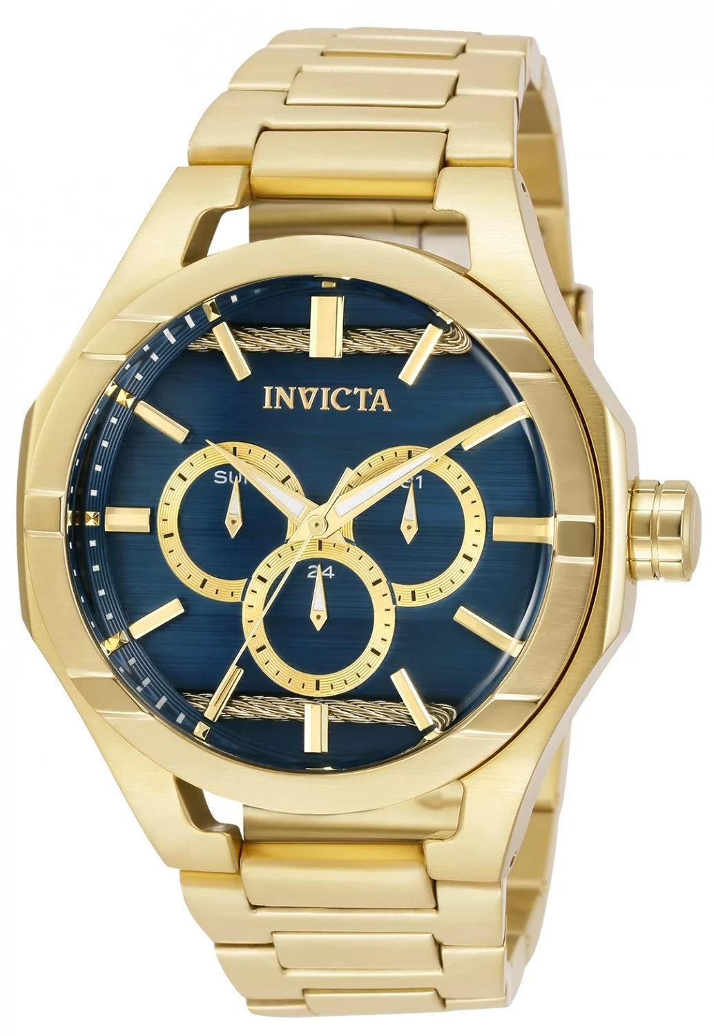 Invicta Men's 31830 Bolt Quartz Chronograph Blue, Gold Dial Watch