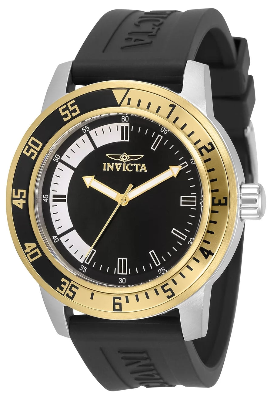 Invicta Men's 34097 Specialty Quartz 3 Hand Black, White Dial Watch