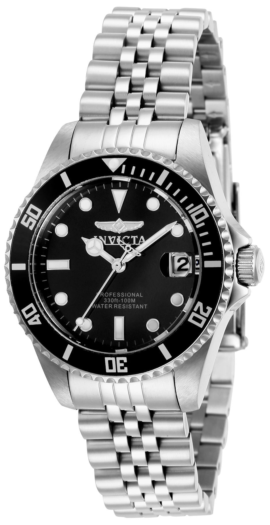 Invicta Women's 29186 Pro Diver Quartz 3 Hand Black Dial Watch