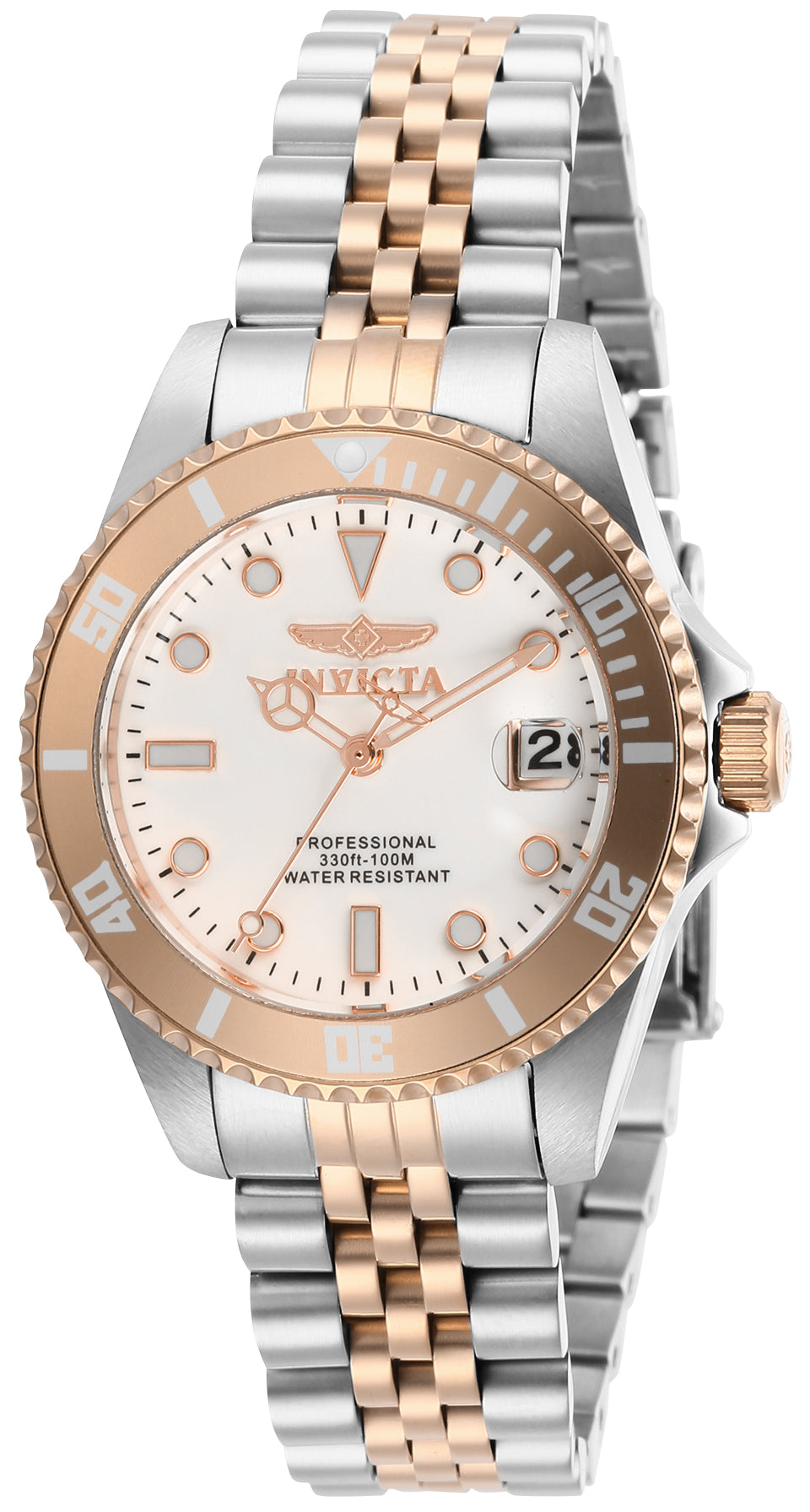 Invicta Women's 29193 Pro Diver Quartz 3 Hand White Dial Watch