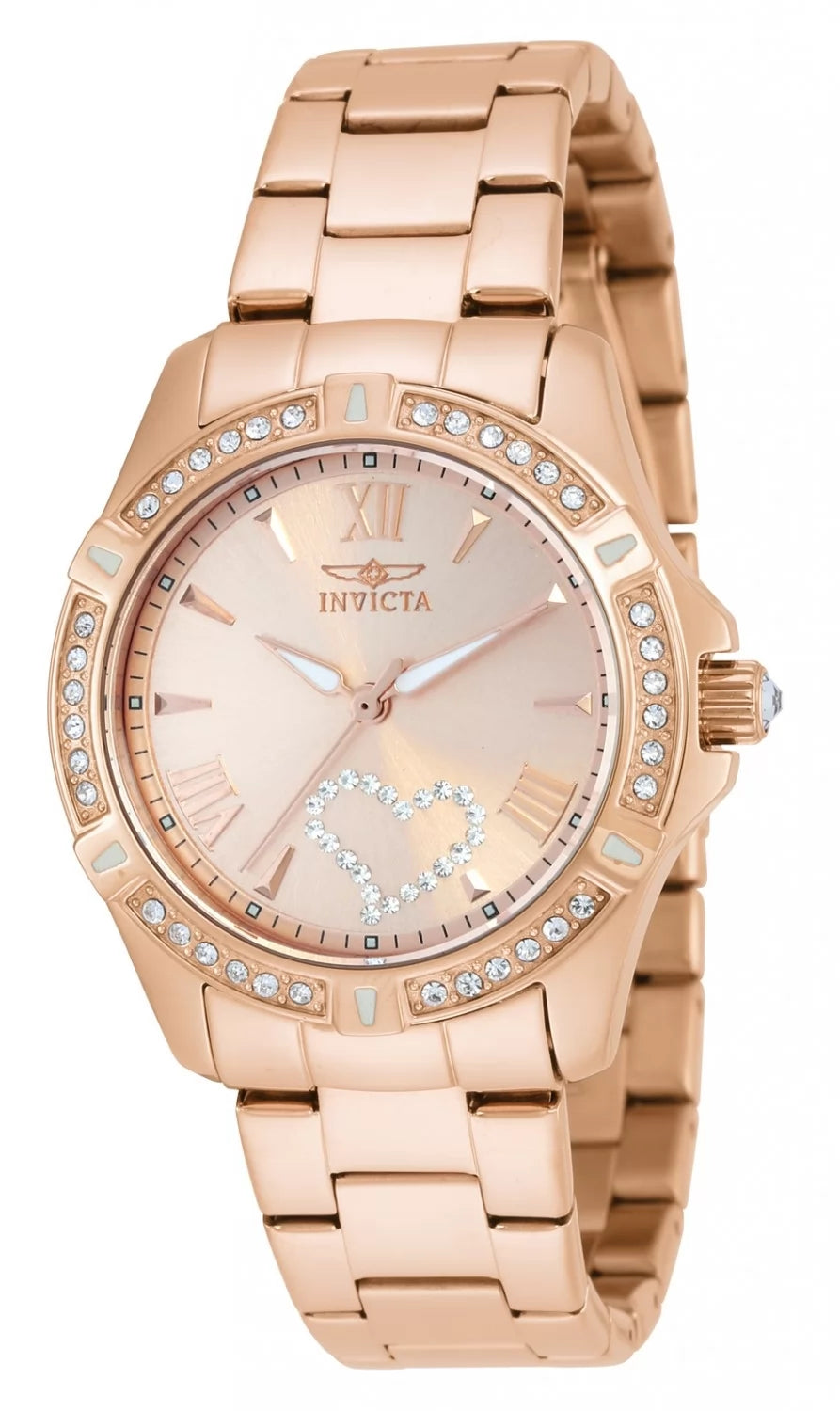 Invicta Women's 21417 Angel Quartz 3 Hand Rose Gold Dial Watch