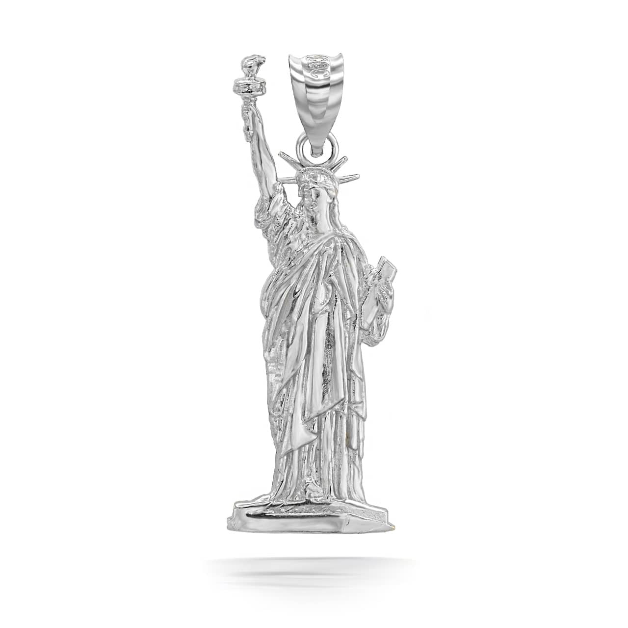 Gold Statue of Liberty Pendant Necklace (Available in Yellow/Rose/White)