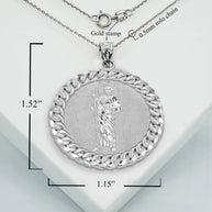 Silver Oval Saint Joseph Pendant Necklace