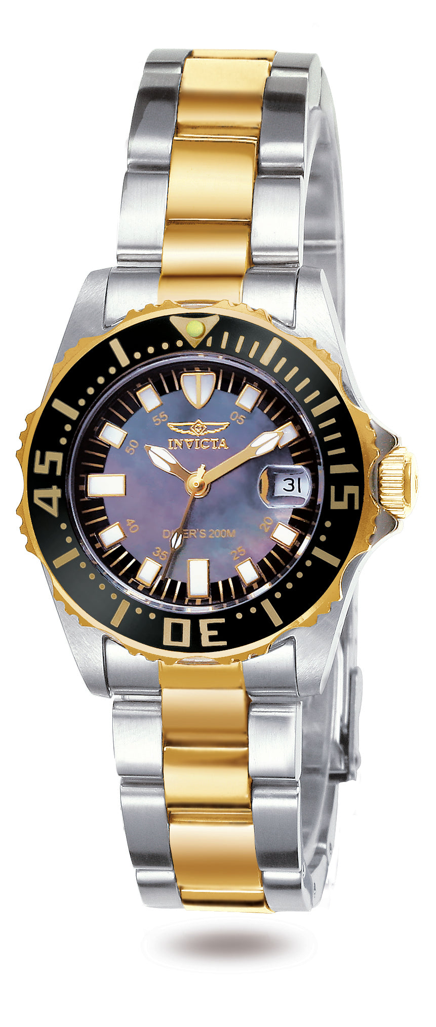 Invicta Women's 2960 Pro Diver Quartz 3 Hand Black Dial Watch