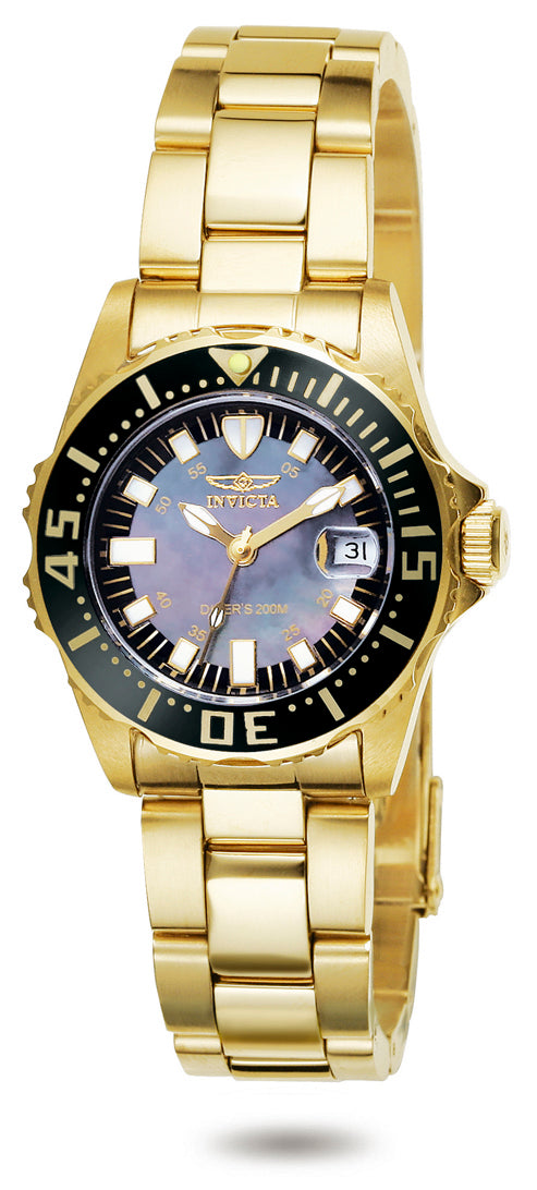 Invicta Women's 2962 Pro Diver Quartz 3 Hand Black Dial Watch
