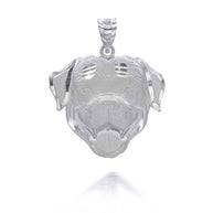 Gold Diamond Cut Rottweiler Pet Dog Pendant Necklace (Available in Yellow/Rose/White Gold)
