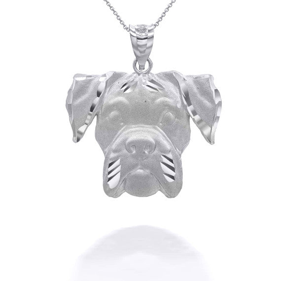 Gold Dog Boxer Pendant Necklace (Available in Yellow/Rose/White Gold)