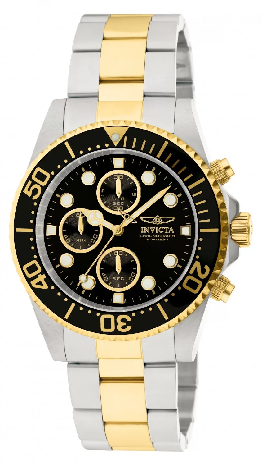 Invicta Men's 1772 Pro Diver  Quartz Chronograph Black Dial Watch