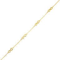 14K Yellow Gold Infinity Eternity Anklet