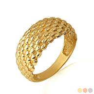 Gold Dragon Scales Textured Band Ring (Available in Yellow/Rose/White Gold)