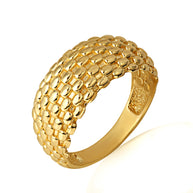 Gold Dragon Scales Textured Band Ring (Available in Yellow/Rose/White Gold)