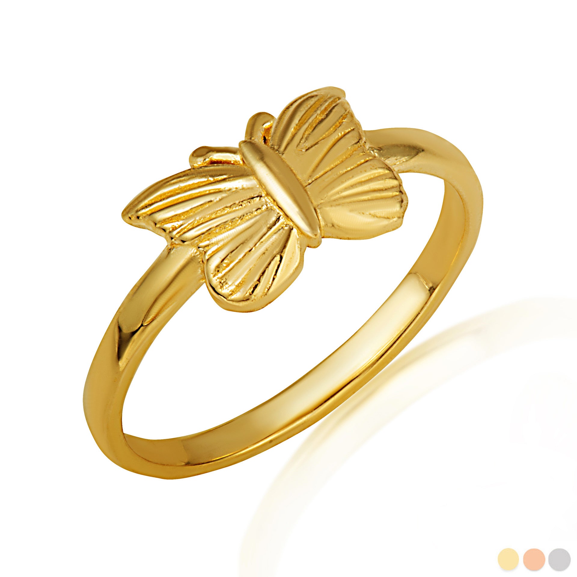 Gold Nature Butterfly Ring (Available in Yellow/Rose/White Gold)