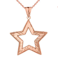 Gold Chic Sparkle Cut Star Pendant Necklace (Available In Yellow/Rose/White Gold)