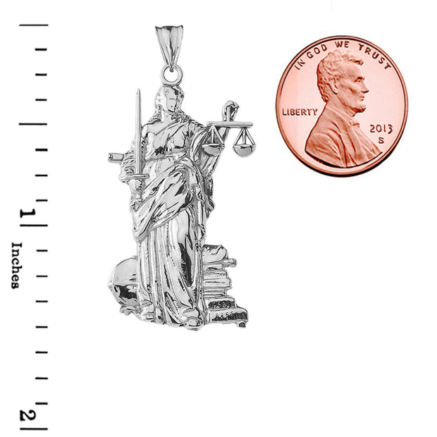 Lady Justice Pendant Necklace in Sterling Silver
