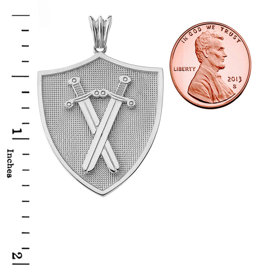 Protection Swords Shield in Sterling Silver