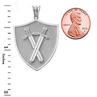 Protection Swords Shield in Sterling Silver