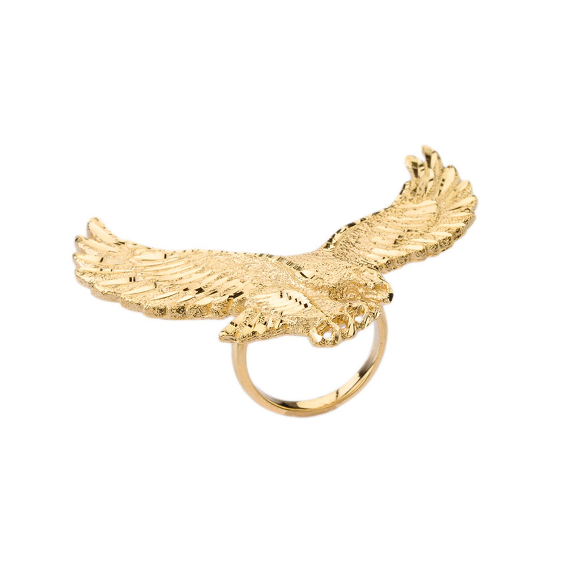 Gold Flying Eagle Ring (Available in Yellow/Rose/White Gold)