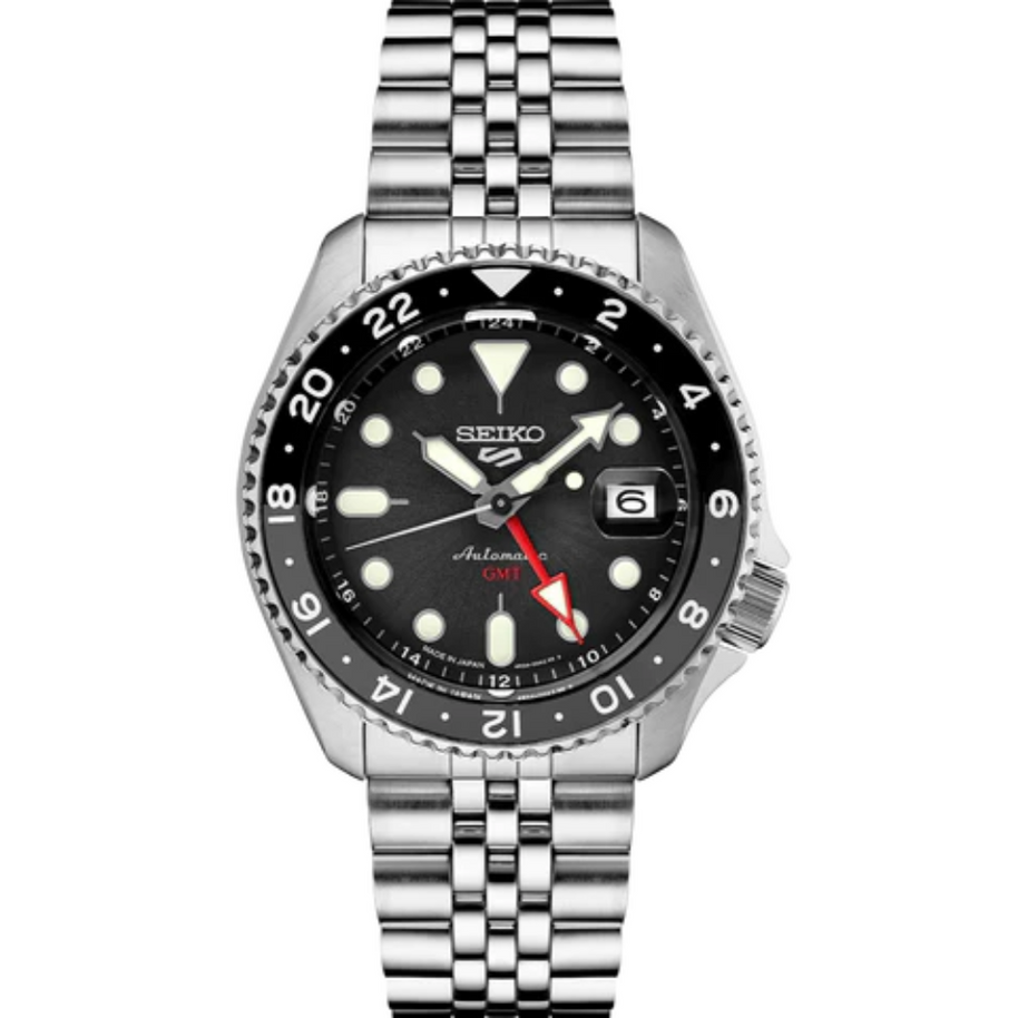 Seiko 5 SSK001 - Sports Automatic GMT Watch with Black Dial