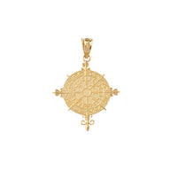 Solid Gold Ancient Viking Compass Pendant Necklace (Available in Yellow/Rose/White Gold)