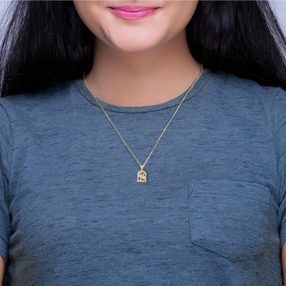 Solid Gold 12 Zodiac Signs Pendant Necklace (Available in Yellow/Rose/White Gold)