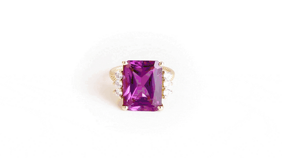 Gold Emerald Cut Gemstone Rope Band Ring (Available in Yellow /Rose/White Gold)