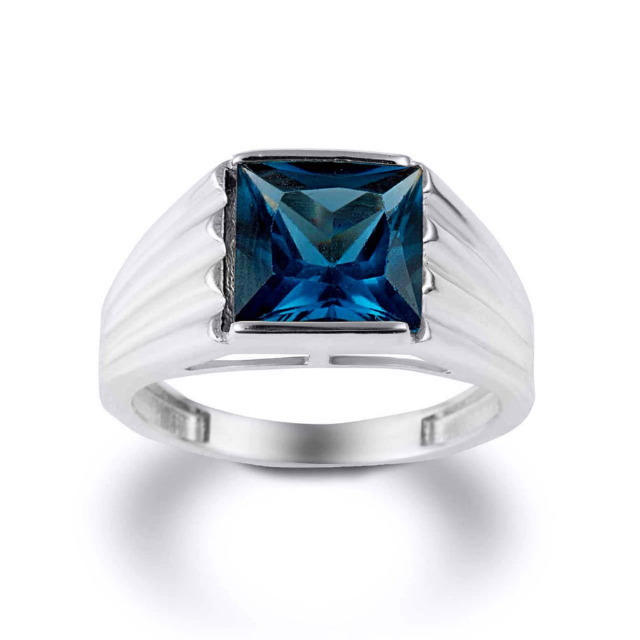 Gold Personalized Birthstone Ribbed Band Ring (Available in Yellow/Rose/White Gold)