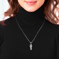 .925 Sterling Silver Diamond Cut Patron Saint Jude Milgrain Pendant Necklace (Available in Mini/Small/Medium/Large)